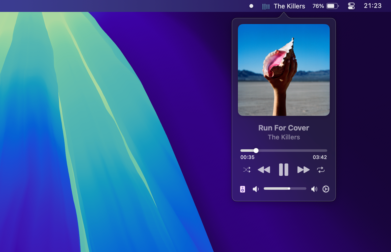 Tuneful menubar popover